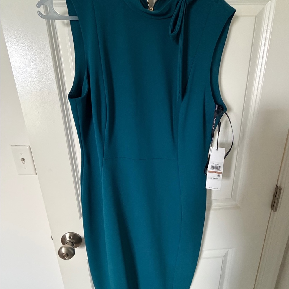 Calvin Klein Teal Sheath Dress NWT size 12